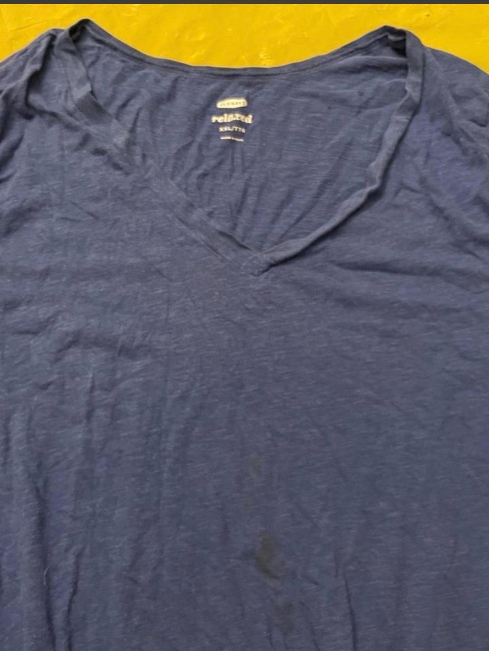 Old Navy Men's Short Sleeve V-Neck Shirt - Navy Blue